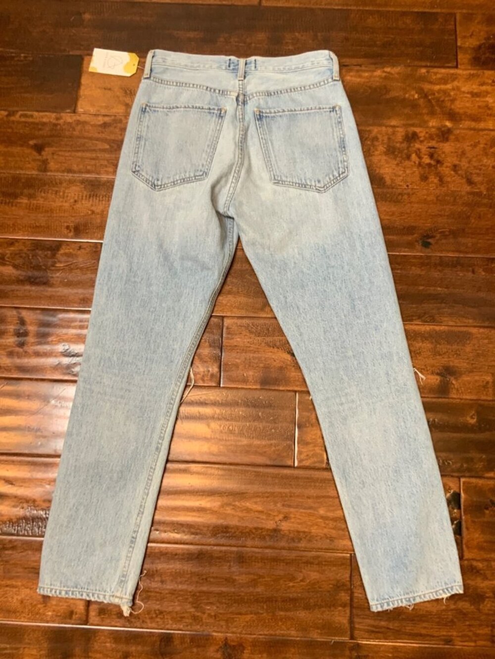 AGOLDE Light Wash Jamie High Rise Classic Distressed Blue Jeans, Size 25 - Picture 5 of 5